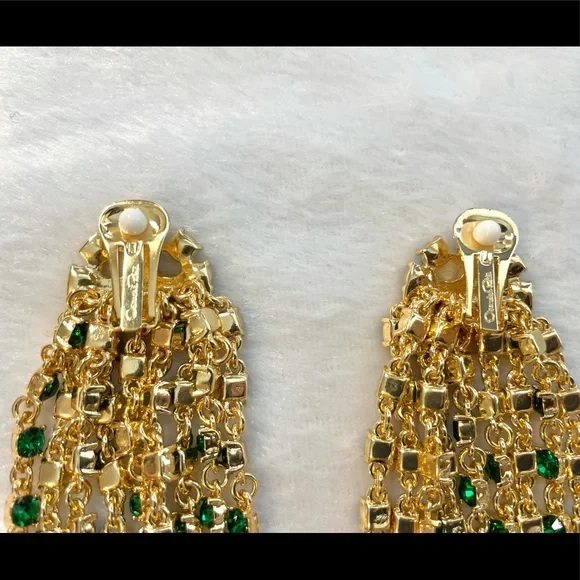 Oscar de la Renta Waterfall Crystal Earrings - Picture 5 of 5